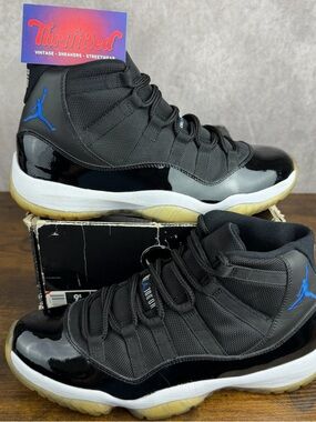 Air Jordan 11 Retro High Space Jam 2009 Size 9.5 378037-041 Black Men Shoes Rare